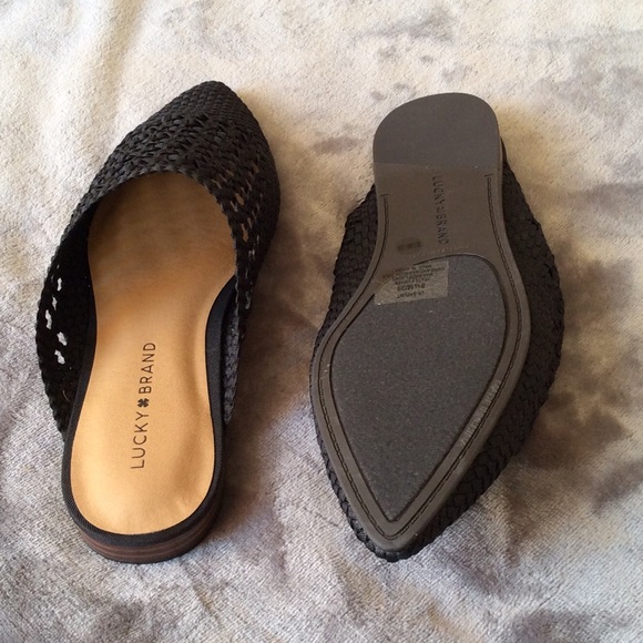 NIB Lucky Brand Baylint Woven Leather Mules - Picture 4 of 4